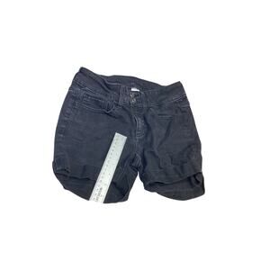 Black Denim Shorts Mid Rise Cuffed Hem Size M for Women